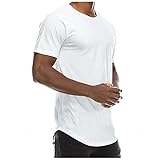 Herren Kurzarm Basic T-Shirt O-Neck Ausschnitt Oversize einfarbig Shirt tops Business Unterhemd Shirt aus Baumw