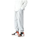 KIMODO Sporthose Herren Jogginghose Pant Hose Freizeit Casual Loose Baggy Herbst Elastische Schnürhose Trainingshose Workout Fitness mit Hosentasche (A-Grau, S)