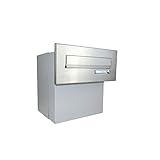 F-042 XXL Edelstahl Mauerdurchwurf Briefkasten (Tiefe: 27-40,5 cm) - LETTERBOX24