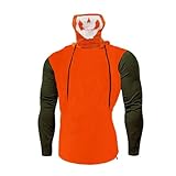 RMBLYfeiye Herren Langarm Hoodies Slim Fit Kapuzenpullover mit Maske , Männer Skelett Spleißen Kapuzenpullover Solid Sweatshirt Casual Loose Kapuzenpulli Elegant Tops Kapuzen Pulli Sport Jack