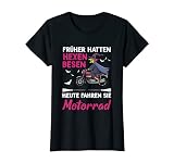Damen Früher Hatten Hexen Besen Heute Fahren Sie Motorrad Biker T-S