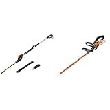 WORX 20V Akku Teleskop-Heckenschere WG252E.9-Ohne Akku & Ladegerät, schwarz & WG260E.9 Akku Heckenschere 20V – Elektro Heckenschere mit Dual Schnittklingen für gleichmäßige S