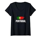 Damen I Love Portugal, Enjoy Cool Portugal Novelty Graphic Designs T-Shirt mit V