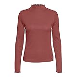 VERO MODA Damen VMVIO L/S HIGH Neck Blouse NOOS Langarmshirt, Marsala, S