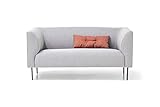 Homexperts Kerstin 2-Sitzer Sofa, Hellgrau, 145 x 74 x 76cm (BxHxT)