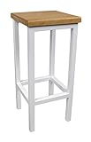 Magnetic Mobel Barhocker Stahl Holz Stuhl massiv Barstuhl Weiß modernes Design Metall Hocker Loft (Erle, 70 cm)