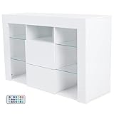 Ausla TV-Konsole, Ablageregal Konsole Leicht zu reinigen Mehr Dinge aufbewahren TV-Sideboard Glatte Oberfläche für DVD-Player für Spielekonsolen(Weiß)