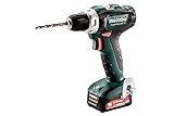 Metabo Akku-Bohrschrauber PowerMaxx BS 12 (601036500) 12V 2x Li-Ion; Ladegerät SC 30; metaBOX 118, Art des Akkupacks: Li-Ion , Akkuspannung: 12 V, Akkukapazität: 2 x 2