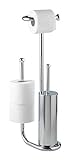 WENKO Stand WC-Garnitur Universalo Chrom, WC-Bürstenhalter, mit E