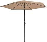 Sonnenschirm Marktschirm Gartenschirm aus Polyestergewebe für Gartenrasen Gartenleben im Freien ， Taupefarbene Markise mit Metallstang