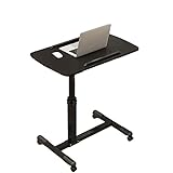 WRNM Verstellbare Schreibtische Laptop Nachttisch einstellbar überbett Tragbarer mobiles Neigung SIT-Stand Mobile Laptop + Warenkorb Tiltabelle für Krankenhaus und Z