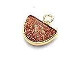 JSJJAUJ Kristall Anhänger Natürlicher Stein agates Anhänger Unregelmäßigen Form Anhänger for Schmuckherstellung DIY Halskette Zubehör Halskette (Metal Color : Gold Sand Stone)