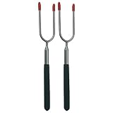 Schwarzwolf outdoor Grillspieße Grillgabel Spieße ausziehbar extra Lange (85 cm) Barbecue BBQ Gabel Lagerfeuer Teleskop BBQ Gabeln Lagerfeuer Besteck Grillspieß Grillzubehör LIPNO