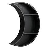 Betos Mond-Regal aus massivem Holz, für ätherische Öle und Kristalle, Gothic-Dekoration, Wand-S