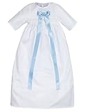 Bateo Design Baby Taufkleid aus Baumwolle Simon mit Schleife Hellblau 68