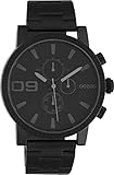 Oozoo Herrenuhr Chrono Look mit Edelstahl Gliederband 45 MM Schwarz/Schwarz C10709