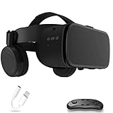 3D Brille, Virtual Reality Brille Headset Handy Augenschutz VR Brille für 3D Film und Spiele, Bluetooth Controller für iPhone 13 Pro Max/13 Pro/13/12/11, für Samsung Galaxy S21, Huawei, Xiaomi-S