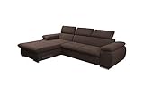 mb-moebel Ecksofa mit Schlaffunktion Eckcouch mit Bettkasten Sofa Couch L-Form Polsterecke NILUX (Braun, Ecksofa Links)