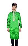Lakkar Haveli Kurta indisches besticktes Hemd für Herren, aus Seide, für Hochzeit, lässig, lockere Passform, Kurta-Grün Gr. XXXXXXXXL, grü