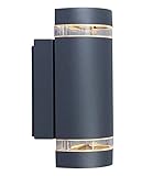 Außenwandleuchte Focus in Anthrazit,Wandleuchte m. GU10-Fassung, max. 35 Watt, Außenleuchte mit Up & Down-Effekt, geeignet für alle GU 10 Leuchtmittel,IP44 Spritzwassergeschützt Wandlamp