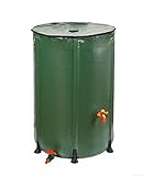 RAMP Wasserfass 500 Liter, Faltbarer Wassertank für Regenwassersammlung, Regentonne mit mit Hahn, Abdeckplane, Regentonne Frostsiche, UV Beständig, Wasserfass aus robustem Kunststoff (500 L)
