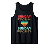 Sunday Funday Herz Happy Rainbow Colors Tank Top