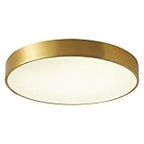 LED Deckenlampe Modern Ultradünne Schlafzimmer Deckenleuchte Messing Gold Rund Dimmable Mit Fernbedienung Metall Acryl Lampenschirm Wohnzimmer Balkon Korridor Badezimmer Beleuchtung,Ø30cm+27w