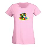 T-Shirt Sheldon Würfel Big Bang Theory 80er Cube Nerd 15 Farben Damen XS-3XL Rätsel Puzzle Logik Geduldspiel Retro-Shirt Vintage Style, Größe:M, Farbe:
