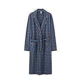 XKJL Schlafanzughosen für Herren Herren Pyjama mit Langen Ärmeln Reine Baumwolle Nachthemd Herren Frühjahr und Herbst Langarm Bademantel Herbst und Winter Homeservice-XXL