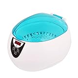 ZXD Ultraschallreiniger Professionelle Ultraschallgerät 304 SUS-Panzer 750ML mit Digital-Timer für Schmuck, Brillen, Uhren, Zahnersatz, Rasierer,Weiß