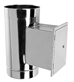 Weltlux Edelstahl Schornstein Premium Abgasrohr EW einwandig 0,6mm Wandstärke T 600- T-Anschluss Winkel Reinigungselement Regenhaube wählbar (Ø 120 mm, Element: Reinigungselement mit Tür)
