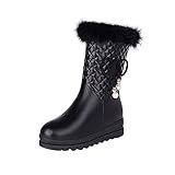 Zarupeng Damen Stiefeletten Frauen Chelsea Boots mit absatz Vintage Gefüttert Kurze Stiefel Weihnachts Frauen Bootie Herbst Winter Stiefel Ankle B