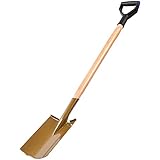 KADAX Gehärteter Spaten mit Metallkopf, Schaufel mit langem Stiel, Gartenschaufel mit D-Griff, robuster Grabspaten, Gartenspaten zum Graben (Holzstiel, Gold)