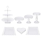 Kuchenstand 7 stücke Amalfi Top Kuchenständer Runde Metall Hochzeit Cupcake Tower Dekorationen Kuchen Display Halter DAGUAI (Color : White, Size : 7Pcs)