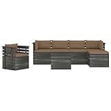 Foecy 3-TLG. Garten-Sofagarnitur aus Paletten Gartensofa Lounge Sofa Outdoor Balkon Sofa Loungemöbel Balkon mit Kissen F