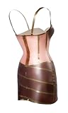 XRubber Fetisch Damen elegantes Latex Kleid abnehmbare Schulterträger bedruckt (42)