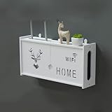 ZLJIA Wohnzimmer WiFi Storage Box Router StäNder, frei Stanzen WiFi Set Rack Desktop Aufbewahrungsbox,Multimedia19x3.7x15.7