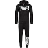 Lonsdale Men's Feeny Trainingsanzug mit Kapuze, Black/White, XXL