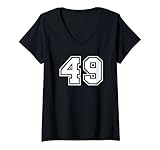 Damen Nummer #49 Sporttrikot Lucky Favorite Nr T-Shirt mit V
