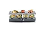 Severin RG 2372 Raclette-Grill mit Grillstein für 8 Personen, 1300 W, schw