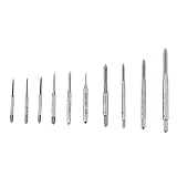 Mini-Maschinen-/Handgewindebohrer-Set, M1 bis M3,5, gerade, geriffelt, Handwerkzeug-Set, 10 Stück