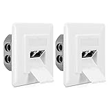 kwmobile 2x Netzwerkdose Modul Unterputz - Unterputzdose für CAT 6A Kabel - Doppel Datendose - 2x RJ45 Anschluss - 10Gibt/s geschirmt Metall G