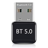 USB Bluetooth 5.0 Adapter für PC, Mini Bluetooth Dongle Transmitter und Empfänger Unterstützt Windows 10/8.1/8/7 für Laptop Bluetooth Lautsprecher, Headset, Tastatur, Maus, Plug & Play