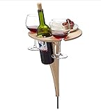 Outdoor-Weintisch, Rasenweinregal, tragbarer Picknicktisch, Weinglasregal, zusammenklappbarer Wein- und Snacktisch, Weinglashalter für draußen, Garten, Reisen – für Weinliebhab