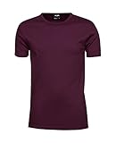 Tee Jays TJ520 Mens Interlock Bodyfit T-Shirt Shirt Herren , Farbe:WINE;Größen:XL XL,W