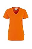 HAKRO Damen V-Shirt „Classic“ - 126 - orange - Größe: L