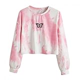 Juliyues Bauchfreier Pulli M盲dchen, Damen Hoodies Kapuzenpullover Rundhals mit Kordelzug Pullover Knoten Schleife Langarm Kapuzen Sweatshirt Casual Langarmshirt Crop Tops Sweatjacke Oberteile S