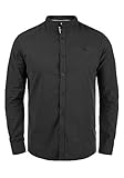 !Solid Allion Herren Hemd Langarmhemd Freizeithemd mit Stehkragen Slim Fit, Größe:L, Farbe:Forged Iron (2820)