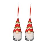 2PC Weihnachtslaterne Gestrickter Anhänger GNOME Elf Plüsch Dekoration Weihnachtsmann Anhänger Puppe Rudolph Weihnachten Baumanhänger Forest People Doll O