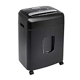 Amazon Basics Aktenvernichter, 12 Blatt, Partikelschnitt, Kreditkarten- und CD-Shredder für Büro und zu H